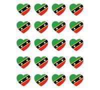 25mm 20 x Heart Stickers St Kitts Nevis Flag Vinyl Set of 20 Mini 25mm Waterproof