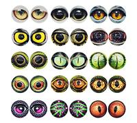 25MM 20PCS Owl Snake Lizard Animal Eyes Glass Cabochon for Clay Doll Making Sculptures Props Craft DIY Findings Jewelry Making