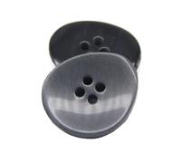 25mm 30mm Large Beige Resin Horn Buttons DIY Sewing Buttons, Oval Grey, 30mm 6pcs