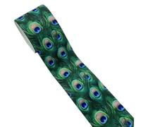 25mm 38mm 1 Meter/Lot Feather Butterfly Print Garment Waist Elastic Webbing DIY Apparel Band Bags Strap Sewing Accessories-GE101 Feather-38mm-1Meter