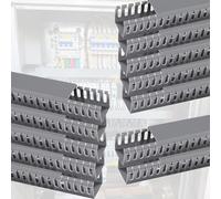 25mm 40mm 60mm 100mm Width Duct PVC Open Slot Wiring Raceway, Cable Management Channel Cord Track For Under Desk/laboratory, Wire Channels To Hide Wires Gray(12 PCS,W X H 100mm X 60mm)