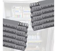 25mm 40mm 60mm 100mm Width Duct PVC Open Slot Wiring Raceway, Cable Management Channel Cord Track For Under Desk/laboratory, Wire Channels To Hide Wires Gray(10 PCS,W X H 60mm X 40mm)