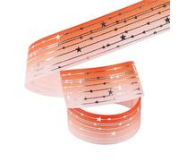 25mm * 5 Yard /10yard Hot Silver Stripe Star Rib Webbing Ribbon DIY Bow Accessories Material Scene Decoration(Color-17,25mm 10 Yard)