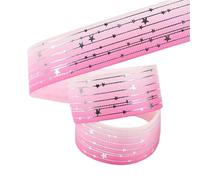 25mm * 5 Yard /10yard Hot Silver Stripe Star Rib Webbing Ribbon DIY Bow Accessories Material Scene Decoration(Color-23,25mm 5 Yard)