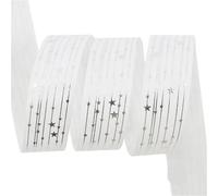 25mm * 5 Yard /10yard Hot Silver Stripe Star Rib Webbing Ribbon DIY Bow Accessories Material Scene Decoration(Color-30,25mm 5 Yard)