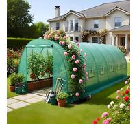 (25MM, 6X3X2M) BIRCHTREE Fully Galvanised Frame Polytunnel Greenhouse Pollytunnel Poly Tunnel