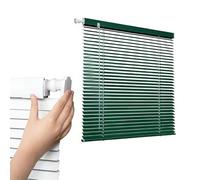 25mm Aluminum Mini Blinds for Indoor Window, No Tools No Drill Horizontal Venetian Blind Shades, Room Darkening Window Blinds Cordless Customized Width 40-140cm(Forest Green)