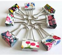 25mm Assorted Flower Design Metal Binder Foldback Clips Bulldog/Paper Clips/Binder Clips File Paper Money Receipts File Clamps, Planner Organiser Office, Store, Kitchen Multifunction (40)