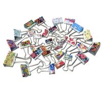 25mm Assorted Flower Design Metal Binder Foldback Clips Bulldog/Paper Clips/Binder Clips File Paper Money Receipts File Clamps, Planner Organiser Office, Store, Kitchen Multifunction Pcs (15 Clips)