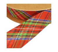 25mm Bias Binding Tartan Polycotton Christmas Scotland Buy 1 2 Or 4 Metres 721D, 034 Red Green Blue Yellow, 2 Metres