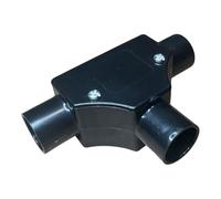 25mm Black PVC Conduit Inspection Tee Junction - Pack of 1 | Tee-shaped cable access fitting for compatible electrical conduit
