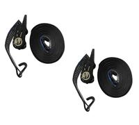 25MM Black Ratchet Straps 10M with J Hook x2 - 0.8 Ton Tie Down Trailer Cargo Truck