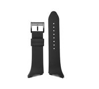 25mm Black Red Rubber Watch Strap Compatible With Hamilton Ventura H246150 H246550 H246250 Inclined Interface Men's Soft Silicone Band(Black-black)