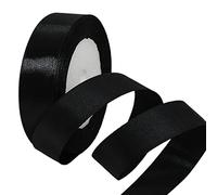 25mm Black Ribbon for Gift Wrapping,22m Fabric Thick Satin Ribbon Black Bow for Gift Wrapping,Ribbons for Balloons,Crafting,Hair,Bouquets,Wedding, Car,Presents,Cake,Christmas Party Decorations