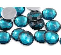 25mm Blue Aqua H122 Flat Back Round Acrylic Rhinestones Plastic Circle Gems for Costume Making Cosplay Jewels Pro Grade Embelishments - 20 Pieces (Blue Zircon)