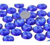 25mm Blue Sapphire A09 Flat Back Round Acrylic Rhinestones Plastic Circle Gems for Costume Making Cosplay Jewels Pro Grade Embelishments - 20 Pieces