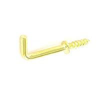 25MM Brass Shouldered Straight Cup Hook Dresser Screw in Medium - Pack 20
