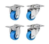 25mm Brass Swivel Casters with Rubber & Nylon Wheels Directional/Swiveling/Braking 37.5mm Height Max Load 15kg Ideal for Small Transport Equipment & DIY Projects