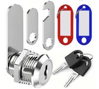 25MM Cam Lock with Keys Alike and Tags, ZiYuya Security Door Lock for Cabinet Cupboard Letterbox Mailbox Postbox Toolbox Lever Draw Dresser Locker Locks