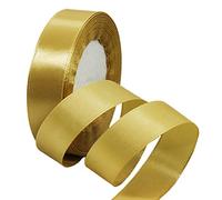 25mm Champagne Gold Ribbon for Gift Wrapping,22m Fabric Thick Satin Ribbon Gold Bow for Gift Wrapping,Ribbons for Balloons,Crafting,Hair,Bouquets,Wedding, Car,Presents,Cake,Christmas Party Decorations