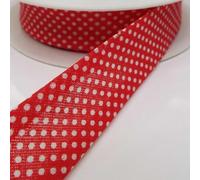 25mm Cotton Bias Binding Polka Dot Spot Edging 15 DEesign Buy 1 2 4 Metres 952D, 00267 Red Polka Dot, 4 Metres