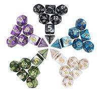 25mm DND Dice Sets,5 x 7-Die Giant Titan Polyhedral Dice Sets for D&D Dungeons and Dragons DND RPG MTG Table Games