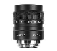 25mm F1.4 CCTV Lens, C Mount Camera Lens, Manual Aperture with Advanced Optics for Low - Light Clarity, Wide Field of View C Mount Film Lens for Bar Shop Parking House (Black)
