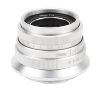 25mm F1.8 Manual Focus Fixed Lens with Minimum Focus Distance of 20cm, APS-C Large Aperture Lens Fit for M Mount M M2 M3 M5 M6 M10 M100 M50 M200 Silver