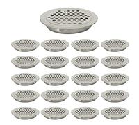 25mm Flat Circular Air Vent Covers Stainless Steel Mesh Hole for Cabinet Bathroom Office Kitchen Ventilation 20 Pieces