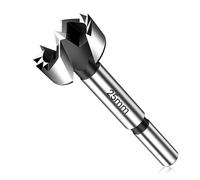25mm Forstner Drill Bit, Triple-Flute Carbide Tipped Wood Hole Cutter, Heavy Duty Hinge Drill Bit for Hardwood Softwood Plywood Plastic, Precise Centering Tip, Compatible with Hand & Bench Drills