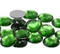 25mm Green Peridot H120 Flat Back Round Acrylic Rhinestones Plastic Circle Gems for Costume Making Cosplay Jewels Pro Grade Embelishments - 20 Pieces (Peridot H120)