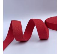 25mm Heavy Duty Cotton Bag Strapping Rucksack Bag Packs Luggage Strap Webbing Strap Tape Apron Bag Making (per Metre, Red)