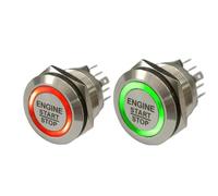25mm Laser "ENGINE START STOP" Start Engine Button ON OFF Ring Illuminated Momentary Push Switch+CE+RoHS 1Pcs(7,LED Voltage 3-6V)