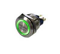 25mm Laser Start Engine Button ON OFF Ring Illuminated Momentary Push Switch+CE+RoHS 1Pcs(Silver,LED Voltage 12-24V)