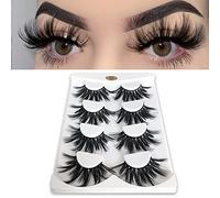 25mm Lashes,Dramatic 6D Faux Mink Lashes,Fluffy Volume Eyelashes,Thick Crossed Lashes,Long Faux 25mm Mink Lashes()