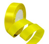 25mm Lemon Yellow Ribbon for Gift Wrapping,22m Fabric Thick Satin Ribbon Yellow Bow for Gift Wrapping,Ribbons for Balloons,Crafting,Hair,Bouquets,Wedding, Car,Presents,Cake,Christmas Party Decorations