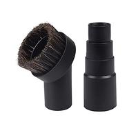25mm Long Horse Hair With Universal Connector for 25mm/1", 32mm/1-1/4", 35mm/1-3/8" Hose, 1.25 Inch Small Round Dust Suction Brush Vacuum Brush Attachment Soft Bristle Cleaner Replacement With Adapter