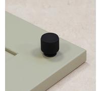 Handle & Home 25mm Diameter Matt Black Knurled Textured Kitchen Cabinet Knob | Cupboard Door Drawer Pull Wardrobe Furniture Replacement