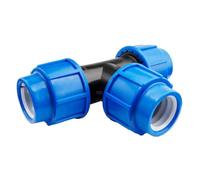 25mm MDPE Equal Tee WRAS Compression Pipe Fitting T Piece