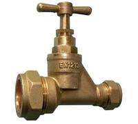 25mm MDPE to 15mm Copper Brass Stopcock