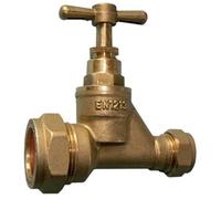 25mm MDPE to 15mm Copper Brass Stopcock - PACK of 2