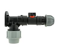 25mm Mdpe Wall Flange Set With In-Line Soft-Touch Valve And 20mm Straight Joiner - Pn10 Compression Fittings