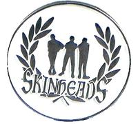 (25mm) Metal Enamel Pin Badge Skinheads (Suede Skin)