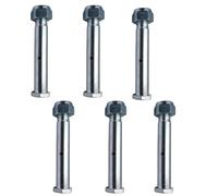 25mm Mini Digger Bucket Pins with Greasable Hex Head, 160mm Length Replacement Pins for Excavator Buckets (6, 25mm)