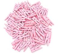 25mm Mini Pink Wooden Clothes Peg Craft For Vintage Wedding Party Decoration Scrapbook (1,000)