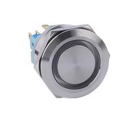 25mm Momentary Metal Annular Push Button Switch LED Self-Locking Self-Recovery Waterproof Engine Car Ring Door Button IDGTTLDF(Ring LED,220V)