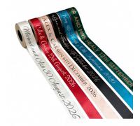 25mm Personalised Satin Ribbon, Custom Printed Text, for Wedding Favours, Gift Wrapping, Prom and Events