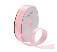 25mm Pink Satin Ribbon Double Face Solid Satin Ribbon for Gift Wrapping, Wedding, Party Decoration, DIY Hair Accessories, Sewing, Invitation Embellishments (45 Meters)
