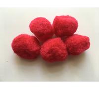 25mm Pompoms (Red, Pack of 10)