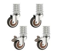 25mm Replacement Rubber Wheels for Trolleys & Shelves 150kg Load Capacity Swivel Casters with Brake Quieting Ideal for Office & Storage Carts